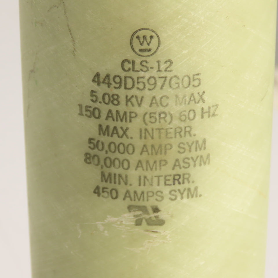 Westinghouse 449D597G05 CLS-12 Current Limiting Power Fuse 5.08KV 150A 5R