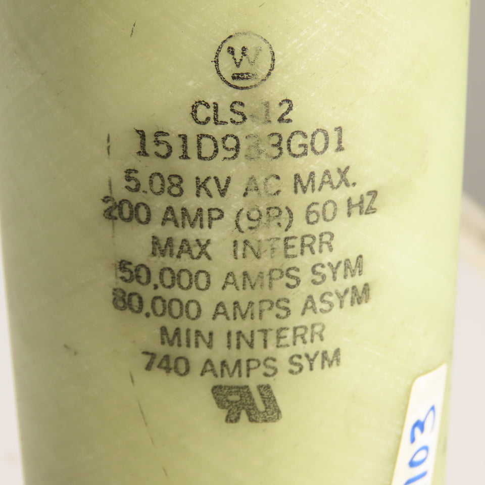 Westinghouse 151D933G01 CLS-12 Current Limiting Fuse 5.08KV 200A High Voltage