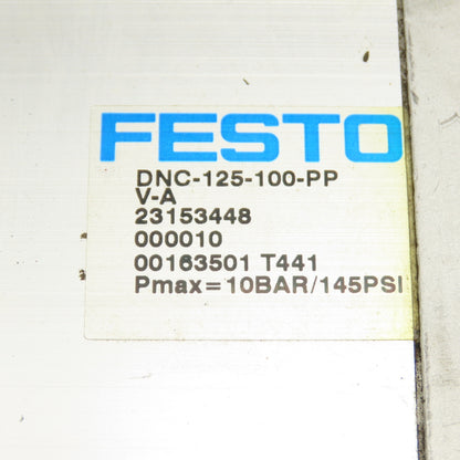 Festo DNC-125-100-PPV-A Double Acting Pneumatic Cylinder 125mm Bore 100mm Stroke