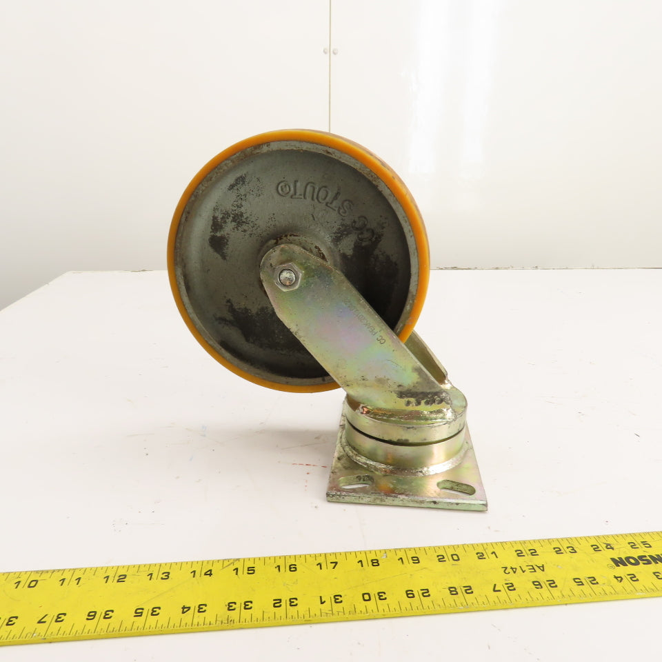 Caster Connection 51-2247 8" x 2" Swivel Caster Wheel Poly on Iron Heavy Duty