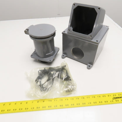 Russellstoll 7144WR 250V/600VAC 200A 4P 4W Reverse Service Receptacle