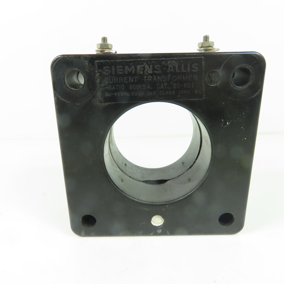 Siemens-Allis 80-801 Current Transformer 800:5A Ratio 600V