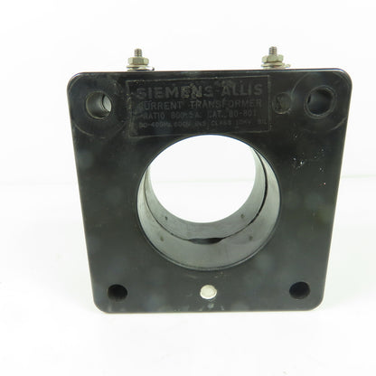 Siemens-Allis 80-801 Current Transformer 800:5A Ratio 600V
