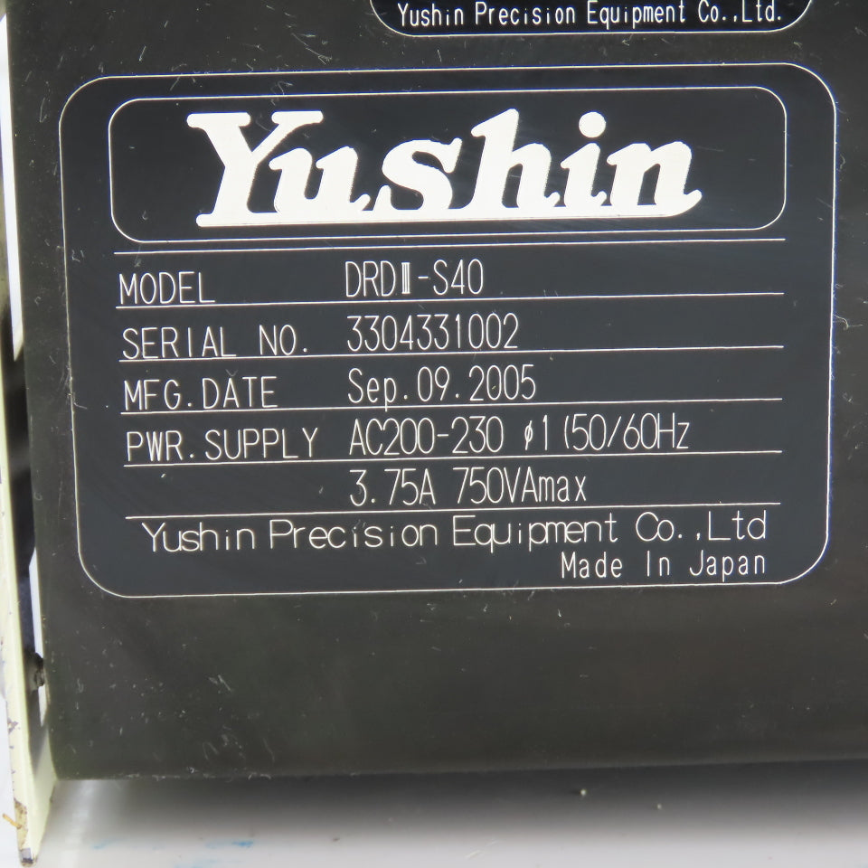 Yushin DRDIII-S40 Sprue Picker Robot Arm 200-230V 1Ph 750VA Carbon Fiber