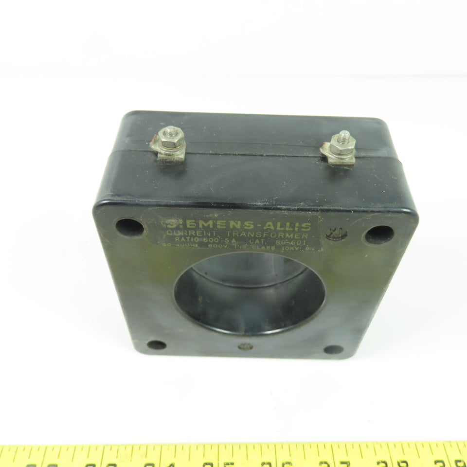 Siemens-Allis 80-601 Current Transformer 600:5A 600V 50-400Hz