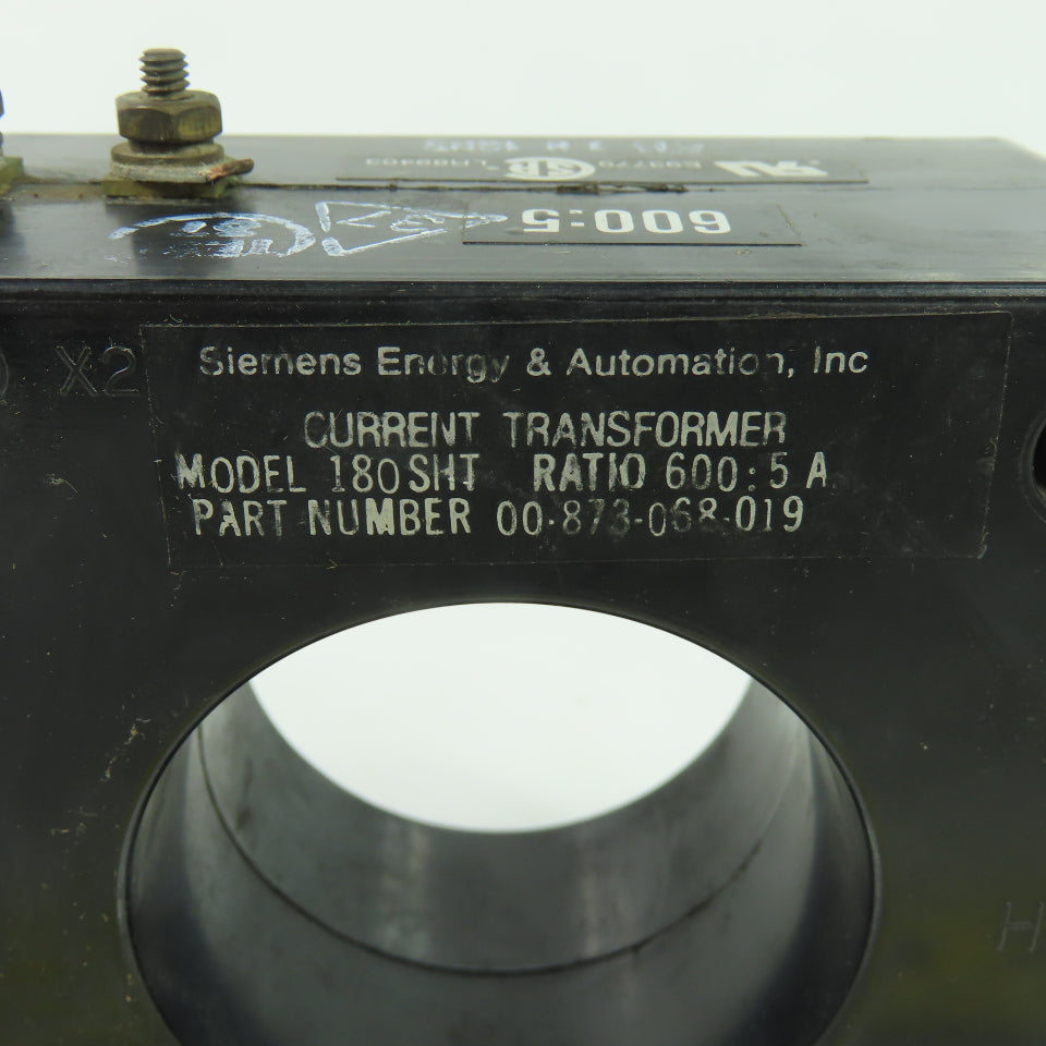 Siemens 00-873-068-019 180SHT Current Transformer Ratio 600:5 A