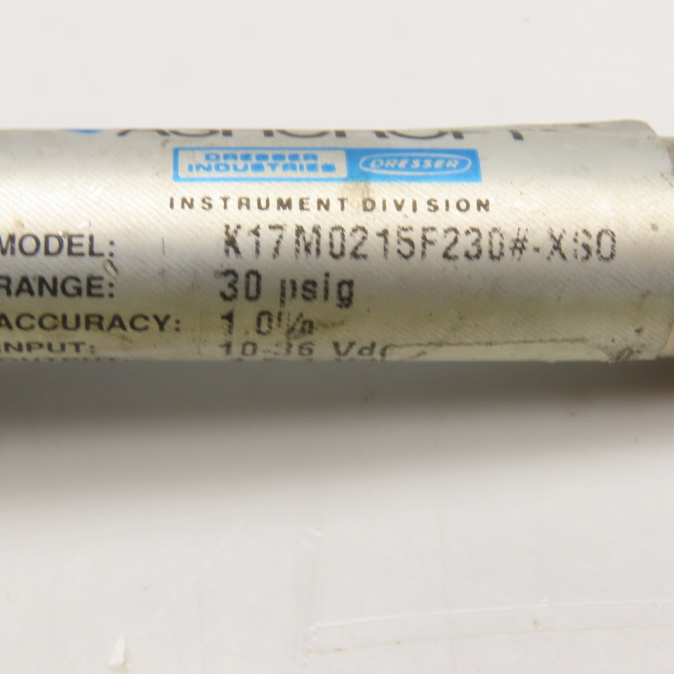 Ashcroft K17M0215F230#XS0 1/4"NPT 30PSI 10-36VDC Pressure Transducer