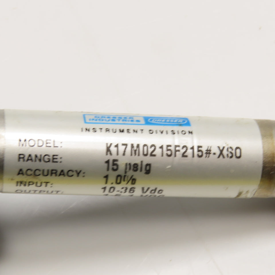 Ashcroft K17M0215F215#-XS0 1/4" NPT 15PSI 10-36VDC Pressure Transducer