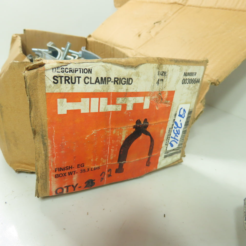 Hilti 00306644 4" Rigid Strut Clamps Electro-Galvanized Lot Of 22