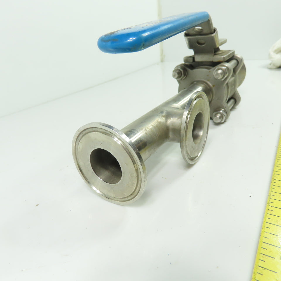 VNE 823525-100 1" 3-Way Sanitary Ball Valve 316L Stainless 1000 WOG
