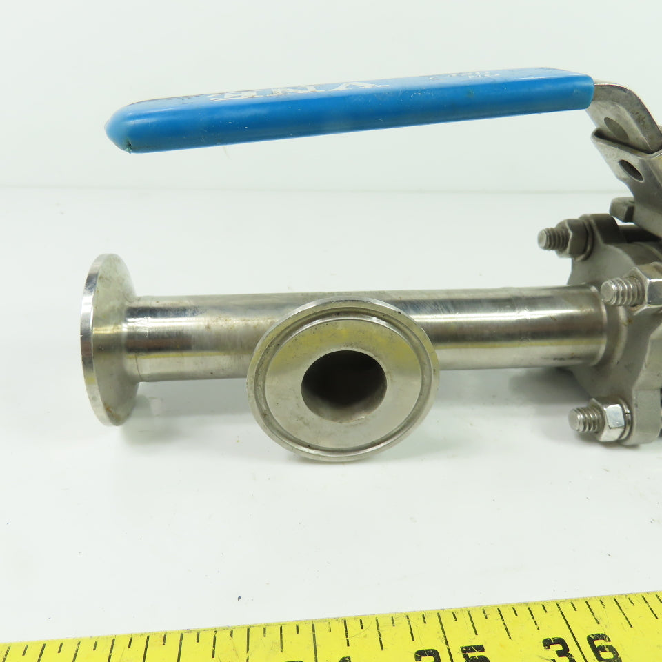 VNE 823525-100 1" 3-Way Sanitary Ball Valve 316L Stainless 1000 WOG