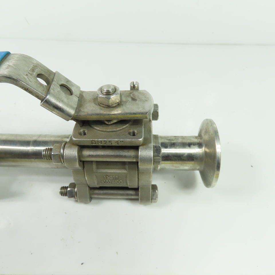 VNE 823525-100 1" 3-Way Sanitary Ball Valve 316L Stainless 1000 WOG