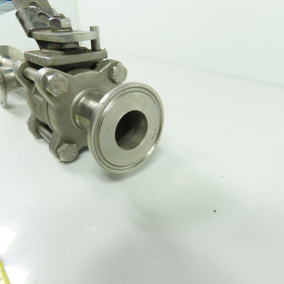VNE 823525-100 1" 3-Way Sanitary Ball Valve 316L Stainless 1000 WOG