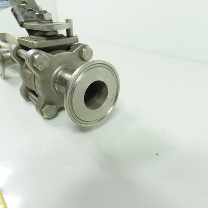 VNE 823525-100 1" 3-Way Sanitary Ball Valve 316L Stainless 1000 WOG
