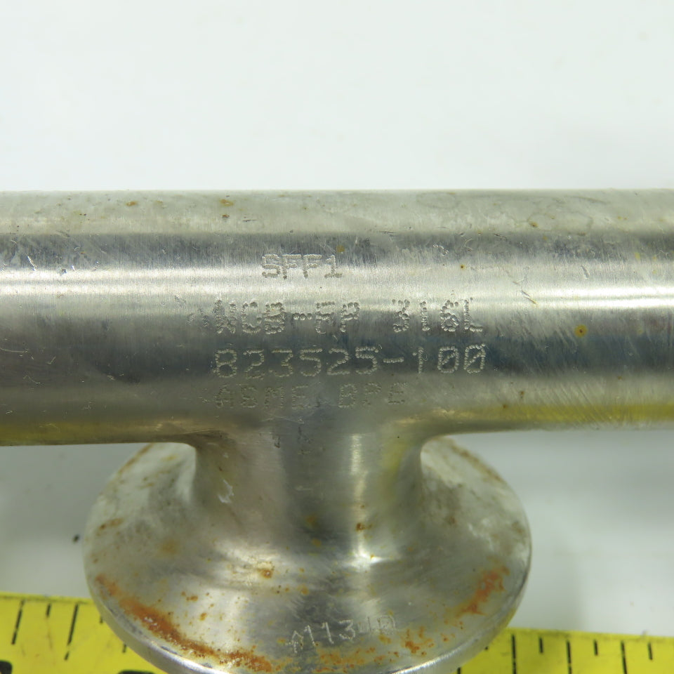 VNE 823525-100 1" 3-Way Sanitary Ball Valve 316L Stainless 1000 WOG
