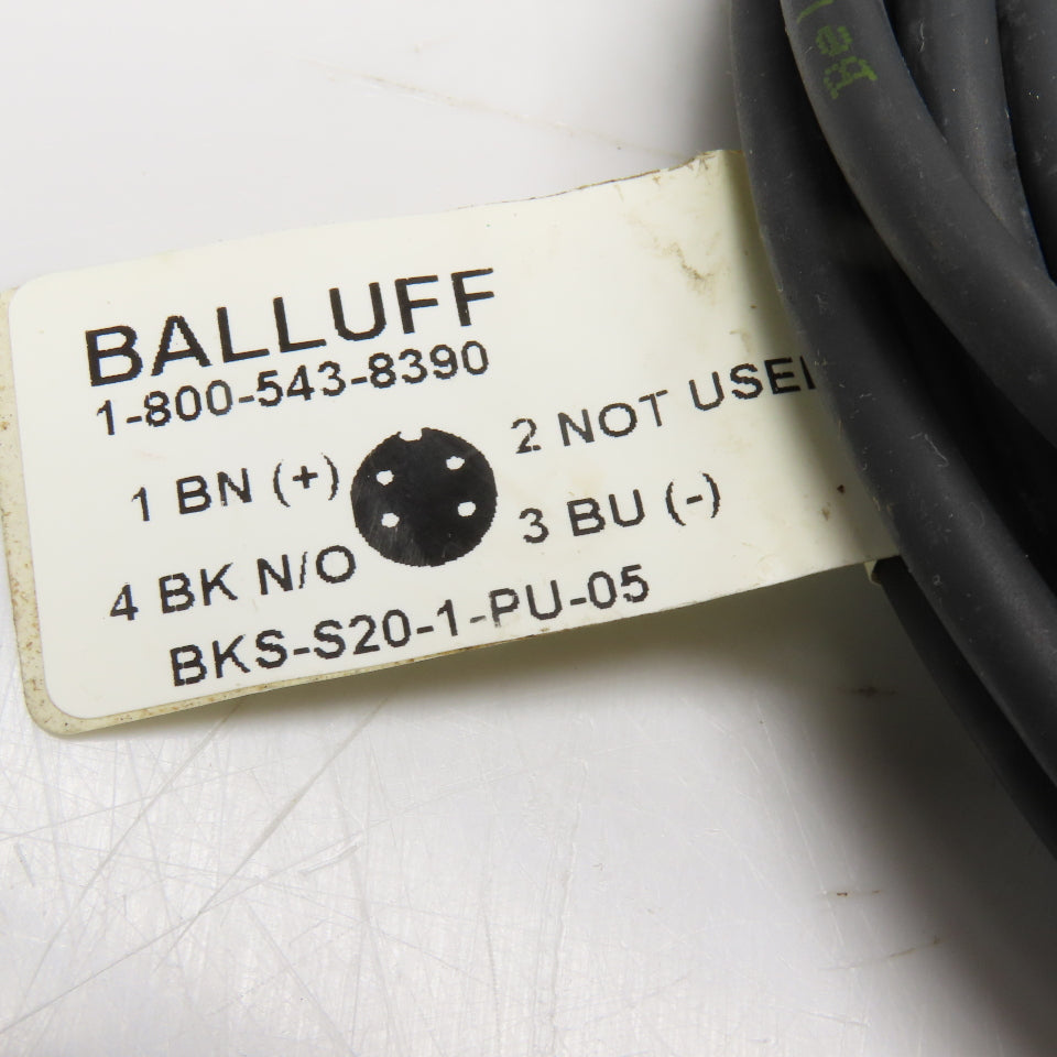 Balluff BKS-S20-PU-05 Single Ended Cordset 250VAC 300VDC 3 Pin 5m