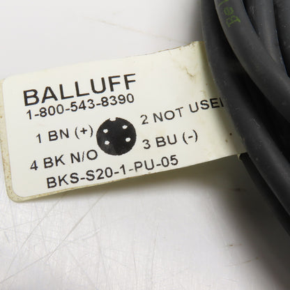 Balluff BKS-S20-PU-05 Single Ended Cordset 250VAC 300VDC 3 Pin 5m