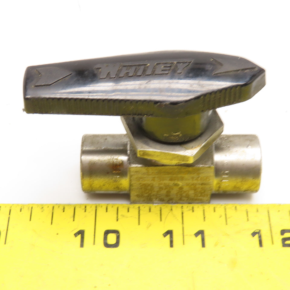Whitey SS-43F4RT-1465 1/4" NPT Stainless Steel Instrument Ball Valve 200PSI