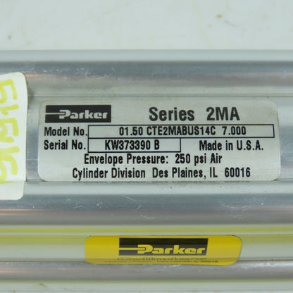 Parker 01.50 CTE2MABUS14C 7.000 Pneumatic Cylinder 1.50 Bore 7.00 Stroke