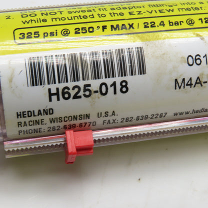 Hedland H625-018 EZ-View 3/4" NPT Flow Meter Missing Pointer
