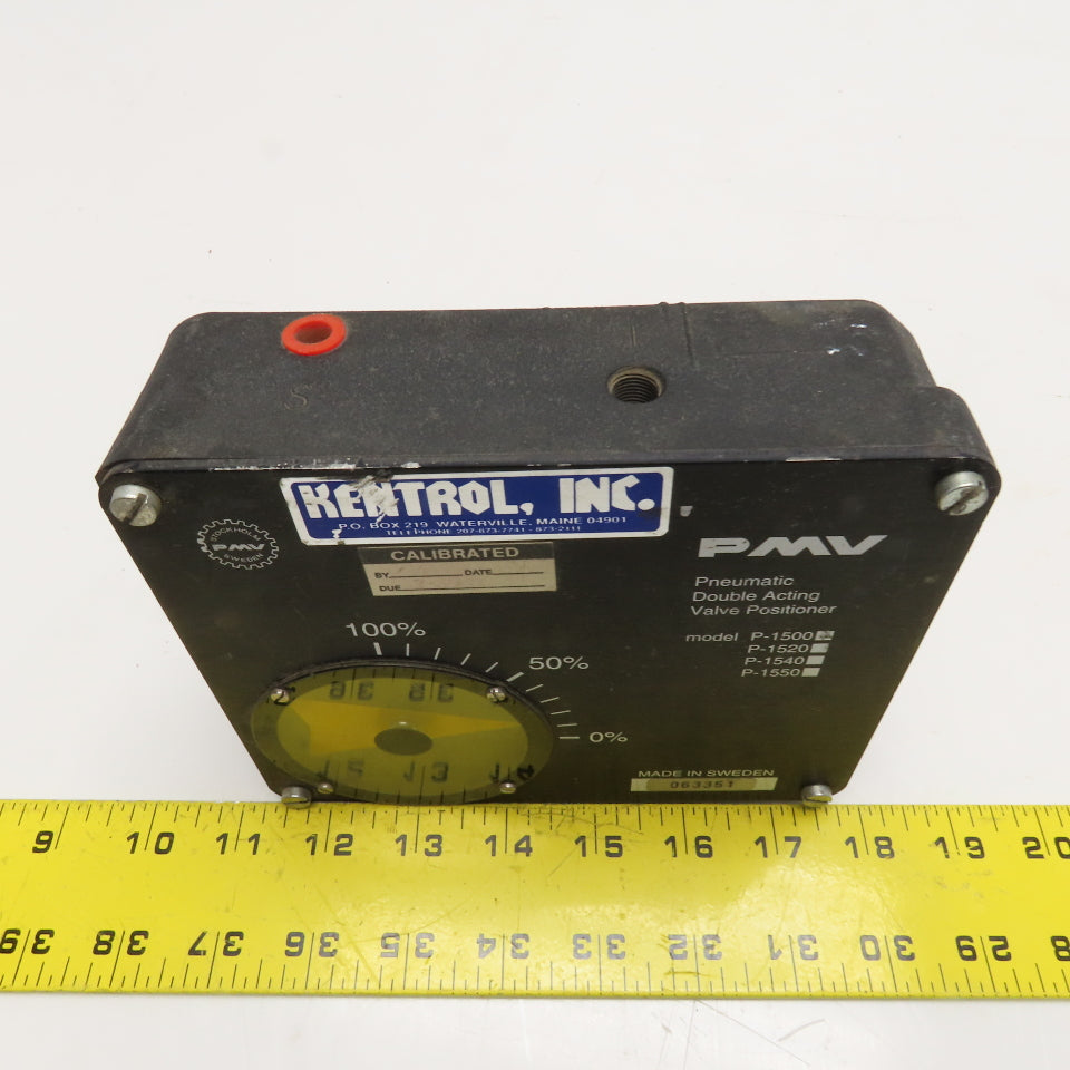 Kentrol P-1500 PMV Pneumatic Double Acting Valve Positioner 1/2" Octagonal Drive