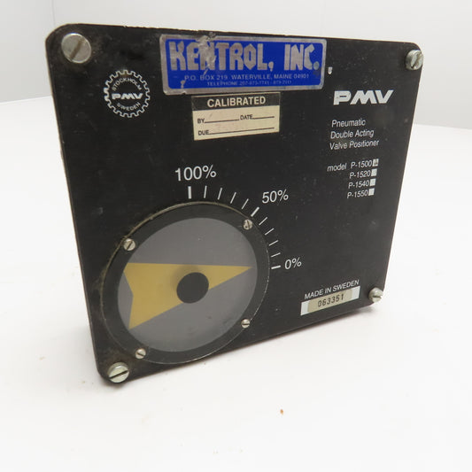 Kentrol P-1500 PMV Pneumatic Double Acting Valve Positioner 1/2" Octagonal Drive