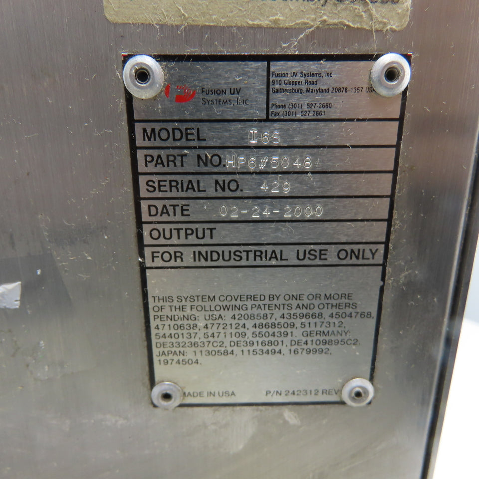 Fusion UV Systems HP6#5048 Model I6S UV Microwave Light Hammer Irradiator