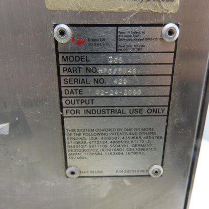 Fusion UV Systems HP6#5048 Model I6S UV Microwave Light Hammer Irradiator