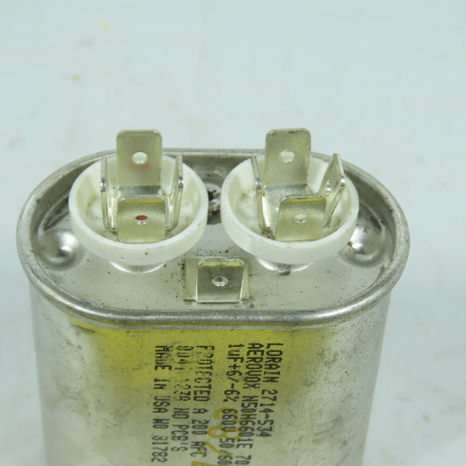 Aerovox 2714-534 N50H6601E 1uF 660VAC Oval Run Capacitor 50/60Hz Lorain