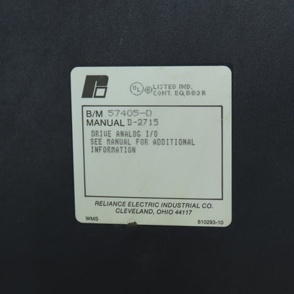 Reliance Electric 57405-D Drive Analog I/O Module