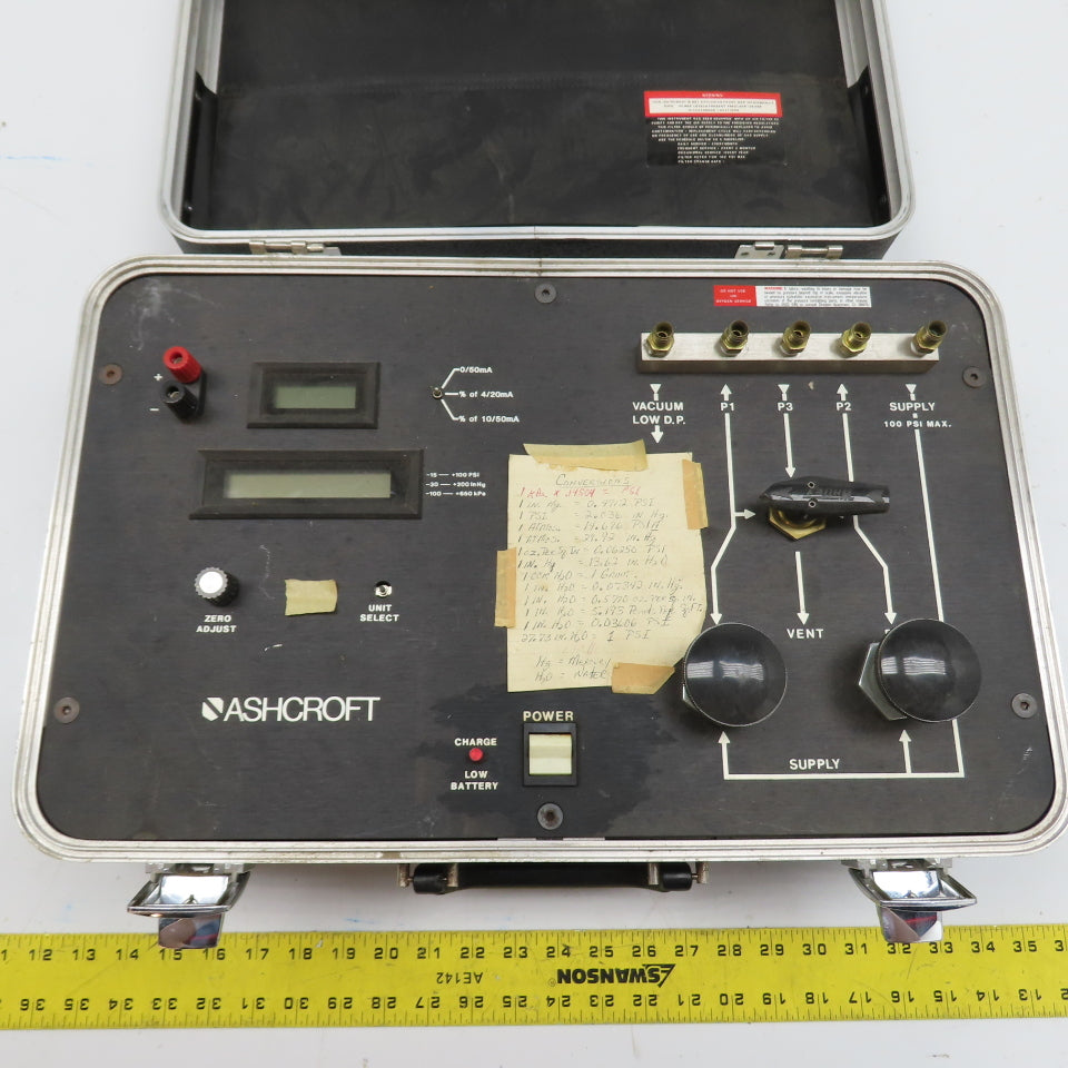 Ashcroft 330B Portable Pressure Calibrator -15 to 100 PSI (Powers Up)