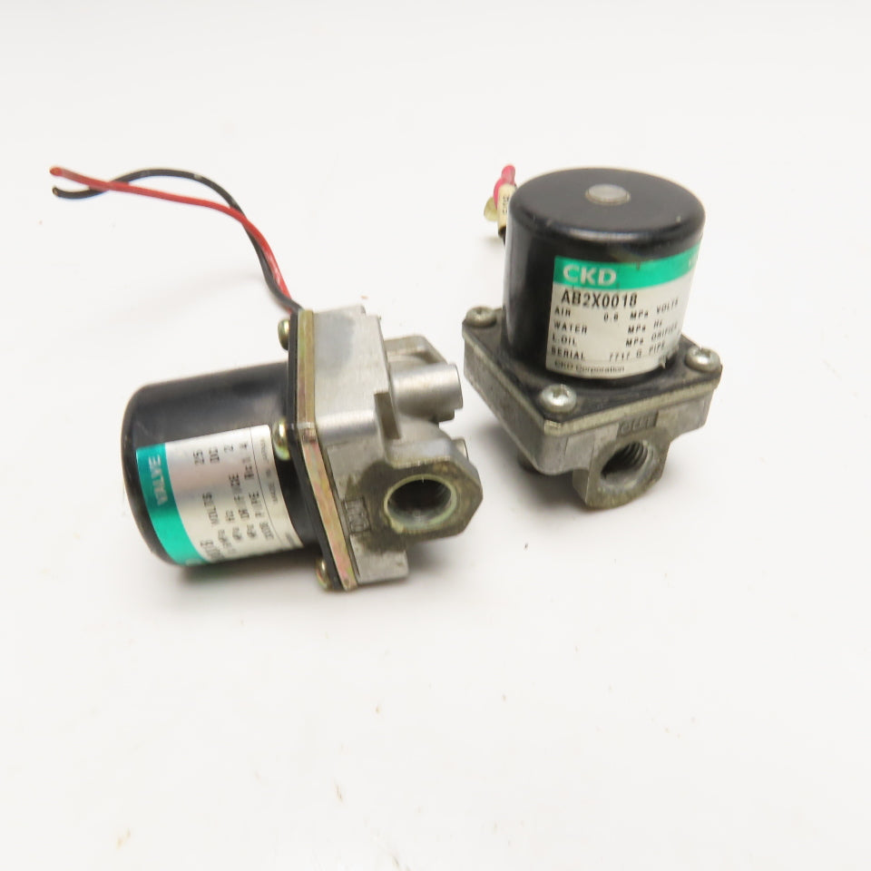 CKD AB2X0018 Rc1/4 Solenoid Valve 25VDC Lot Of 2