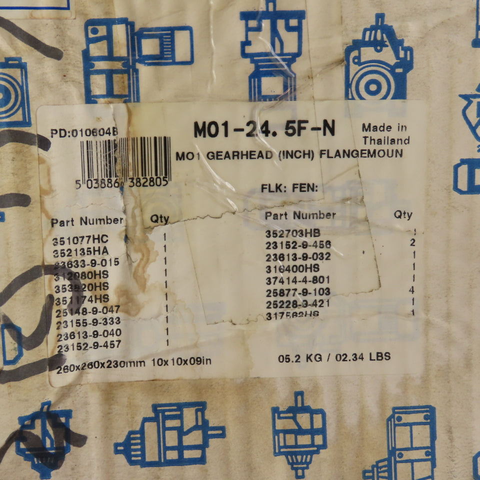 Swift M01-24.5F-N M01 Gearhead Flange Mount Worm Gear Reducer