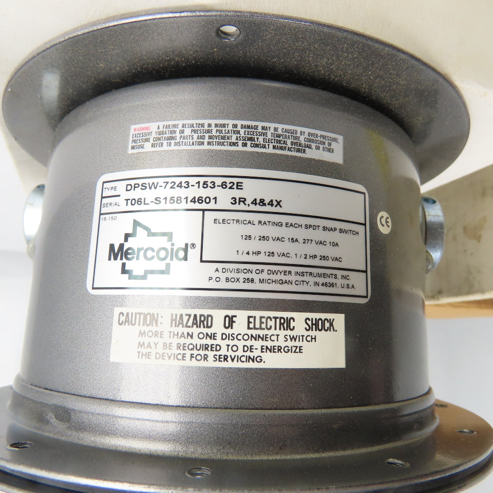Mercoid DPSW-7243-153-62E Differential Pressure Switch NEW