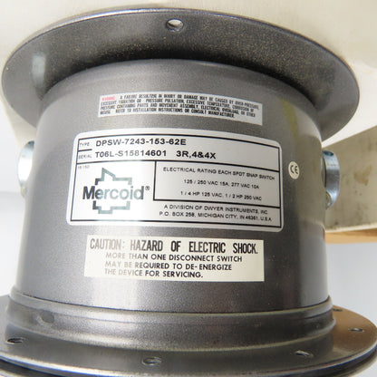 Mercoid DPSW-7243-153-62E Differential Pressure Switch NEW