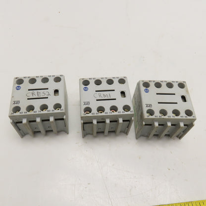 Allen Bradley 100-F Auxiliary Contact Block 600V 10A 4N/O Contacts Lot Of 3