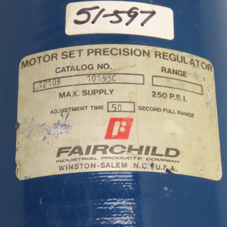 Fairchild 10143C Model 10C Kendall Motor Set Precision Regulator 250 PSI Max