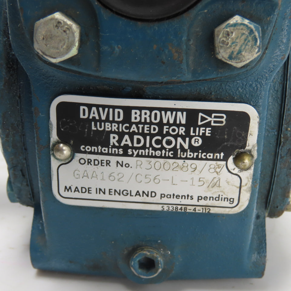 David Brown GAA162/C56-L-15/A Radicon 15:1 Ratio Worm Gear Box