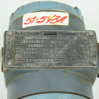 Foxboro 841GM-CI1 Electronic Gauge Pressure Transmitter 300 PSIG MWP
