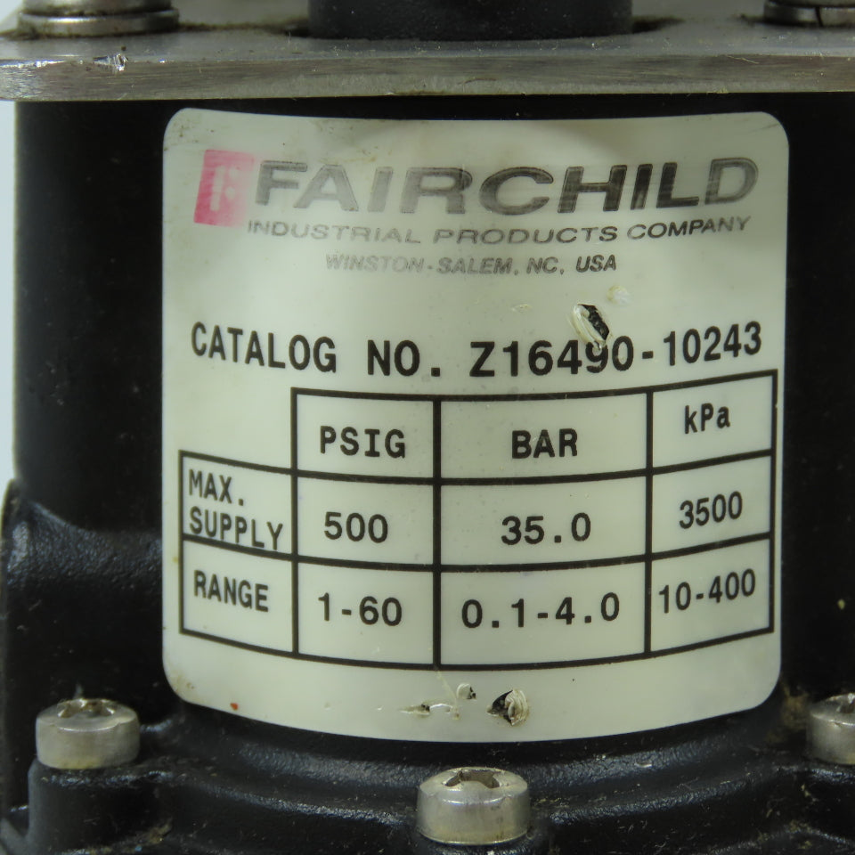 Fairchild Z16490-10243 Precision Pneumatic Pressure Regulator 1-60 PSIG Lot/2