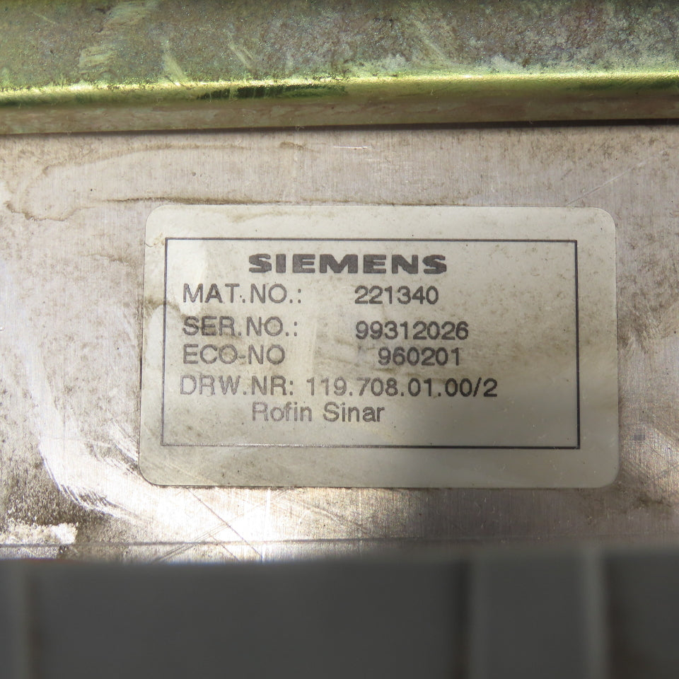 Siemens 221526 221340 Rofin-Sinar Laser Control Panel Interface HMI
