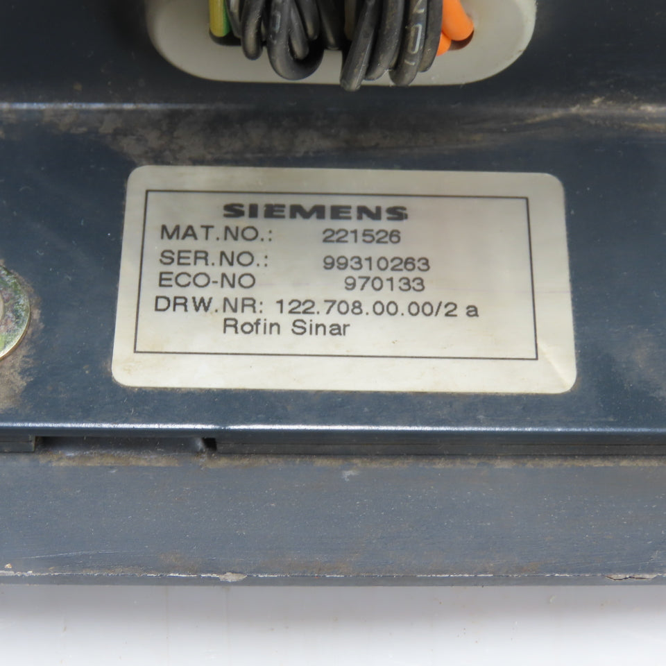Siemens 221526 221340 Rofin-Sinar Laser Control Panel Interface HMI