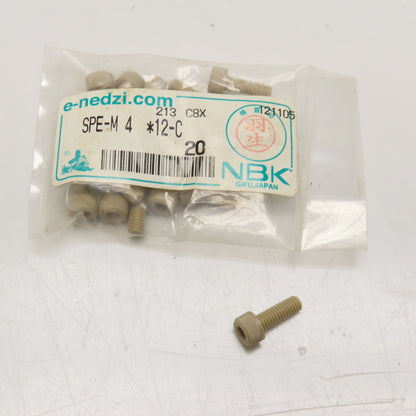 NBK SPE-M 4*12-C M4 x .7mm x 12mm Long PEEK Plastic Socket Head Cap Screw Lot/20