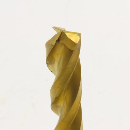 21/32" Dia. TiN Coated Carbide 3 Flute Twist Drill 5-3/4" OAL Resharp