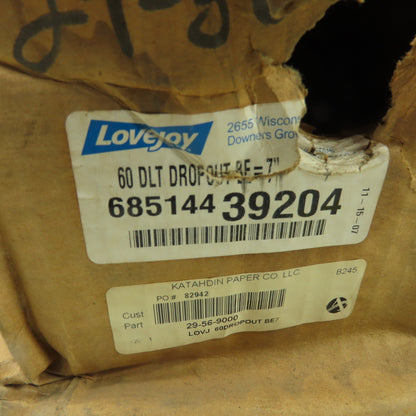 Lovejoy 39204 60 DLT DROPOUT BE=7" Deltaflex Size 60 Dropout Spool 7" BE