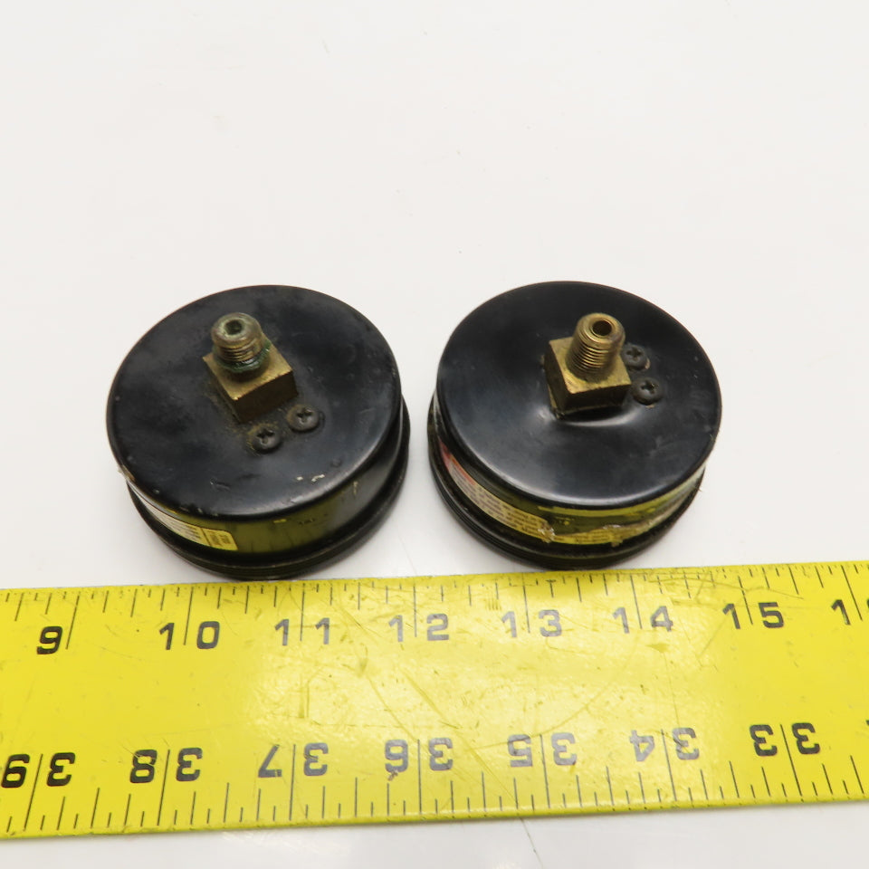 Marsh Beloit 0-60PSI 0-400kPa 1/8" NPT Back Ported Pressure Gauge Lot Of 2