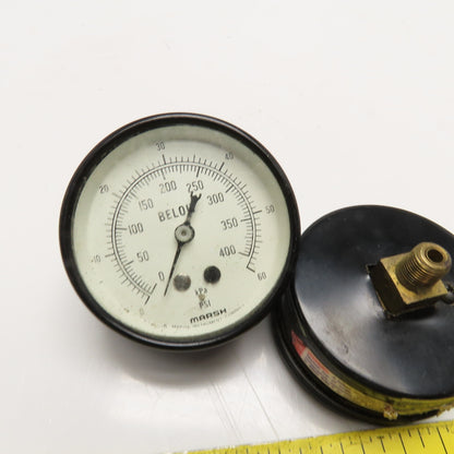 Marsh Beloit 0-60PSI 0-400kPa 1/8" NPT Back Ported Pressure Gauge Lot Of 2