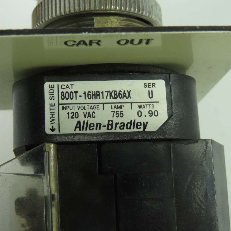 Allen-Bradley 800T-16HR17KB6AX 2-Position Illuminated Selector Switch 120VAC