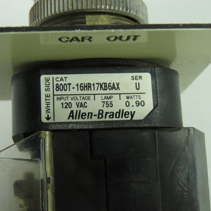 Allen-Bradley 800T-16HR17KB6AX 2-Position Illuminated Selector Switch 120VAC