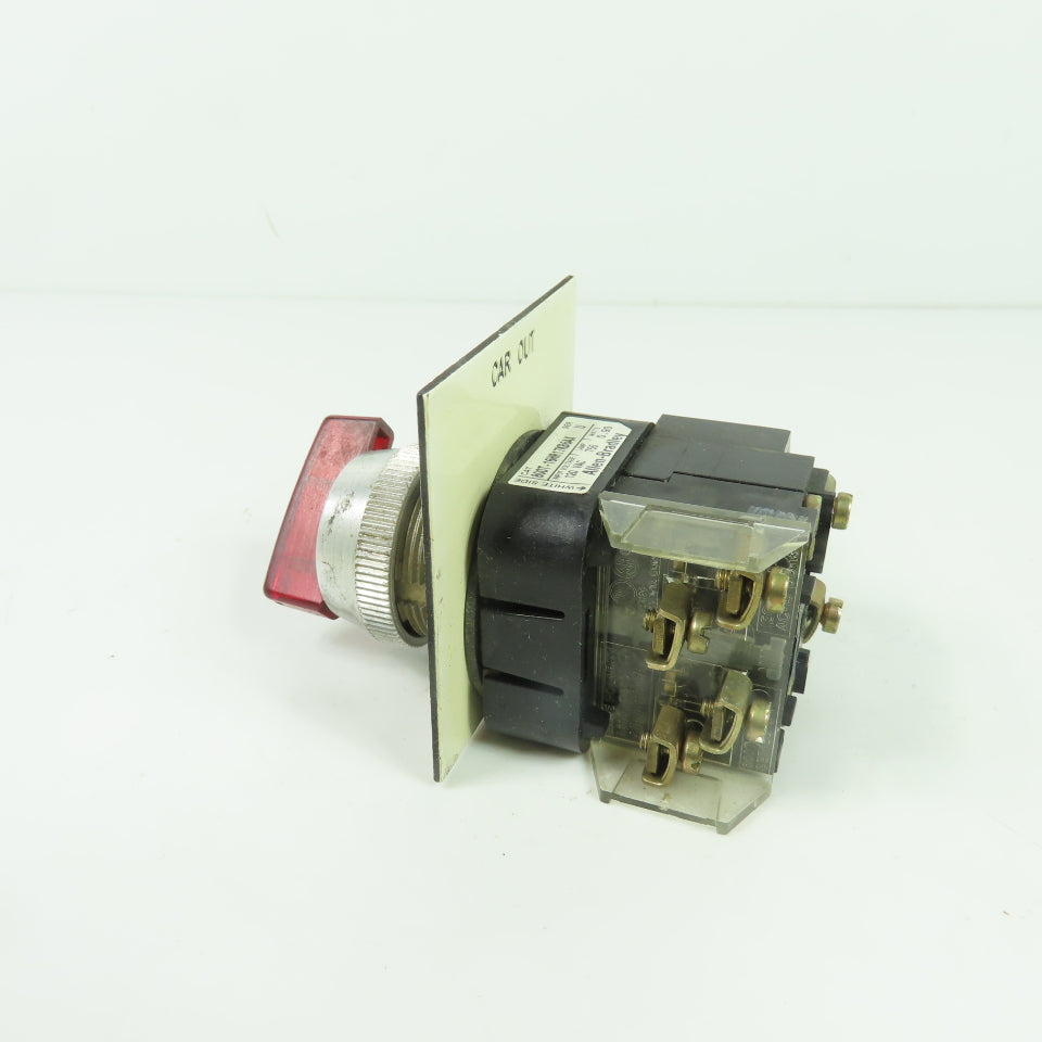 Allen-Bradley 800T-16HR17KB6AX 2-Position Illuminated Selector Switch 120VAC
